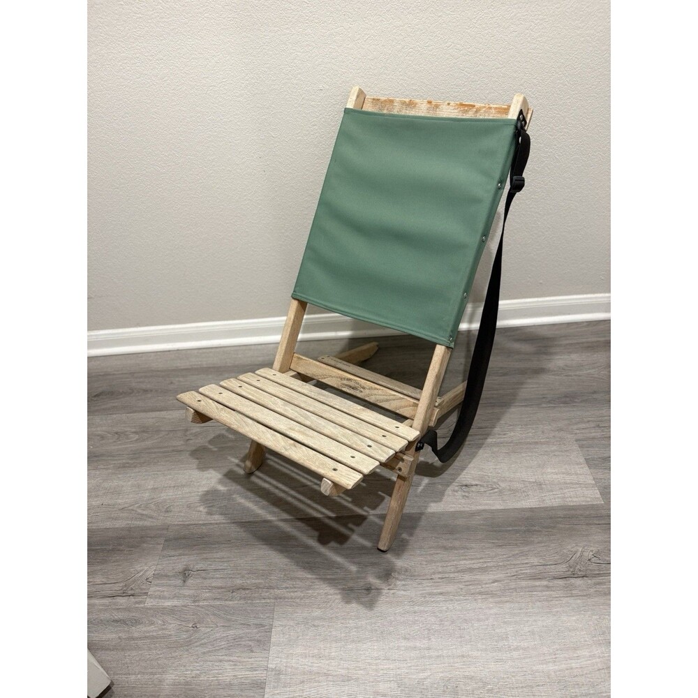 Blue Ridge Handcrafted Folding Beach Chair Wood Wooden Canvas Day Tripper